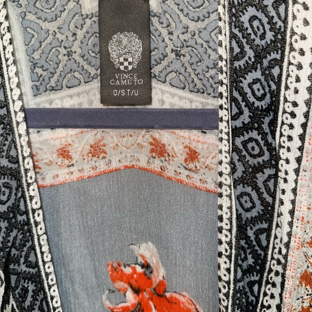 Vince Camuto Blue and Orange Patterned Kimono/coverup - Picture 2 of 6